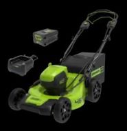GreenWorks 60V 46cm 18" Self Propelled Lawn Mower Kit with 4Ah Battery & Charger