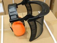 Contractor chainsaw brushcutter face shield safety visor ear muff combo
