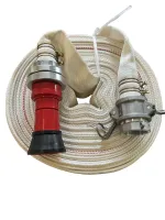 20m Fire Fighting Hose 20m x 38mm Lay Flat Canvas Cam-Lock Coupling C Storz